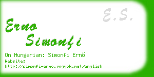 erno simonfi business card